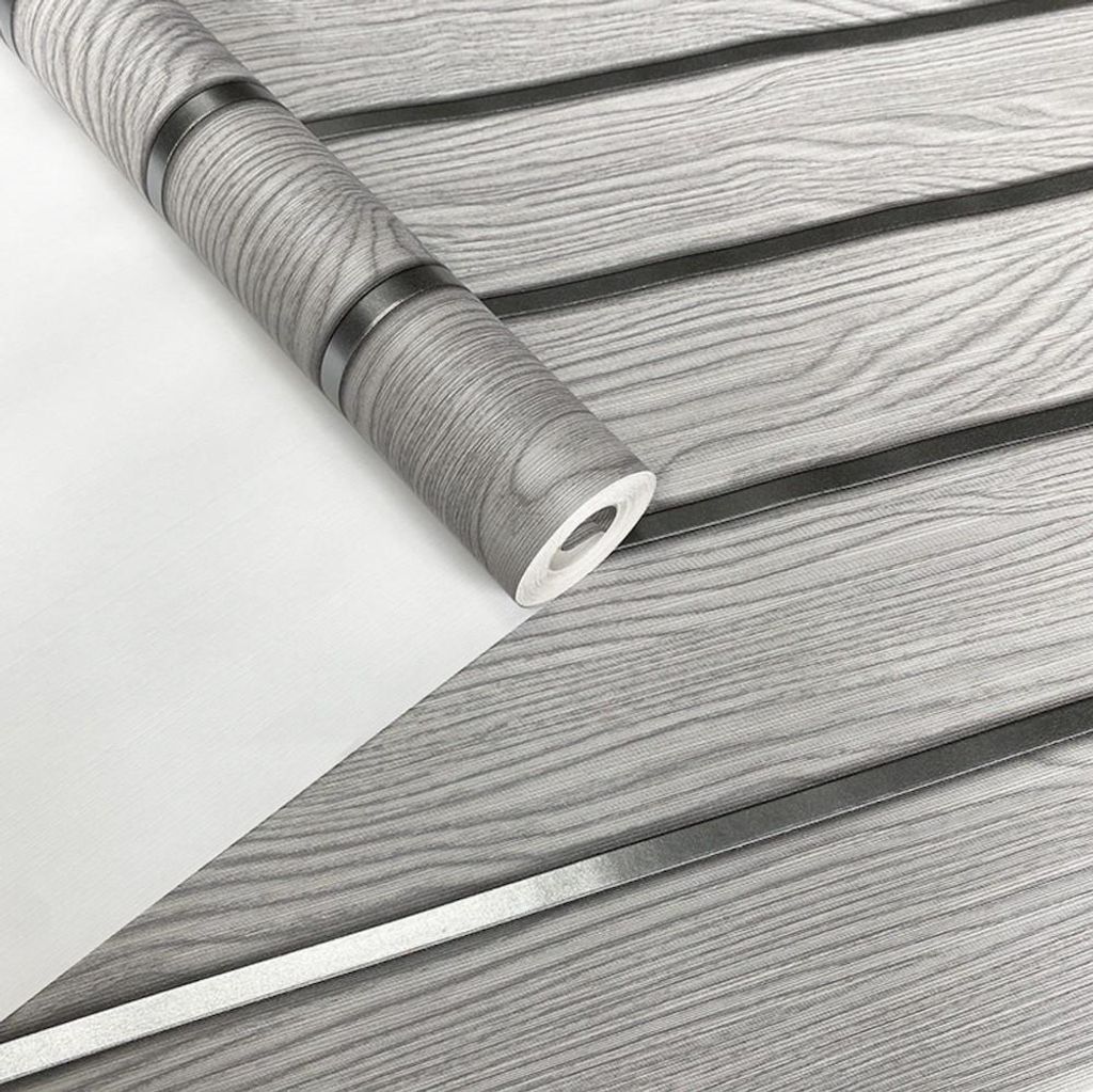 RHP Tapete Holzoptik 3D – Wandpaneel Design, moderne Lamellenwand im Skandi Look, Natur Optik, Holzwand Effekt, 0,53 x 10,05 m 970706