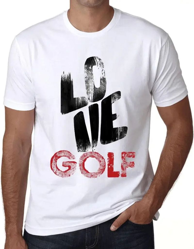 Herren Grafik T-Shirt Liebe Golf – Love Golf – Öko-Verantwortlich Vintage Jahrgang Kurzarm Lustige Druck Geburtstag Geschenk Mann
