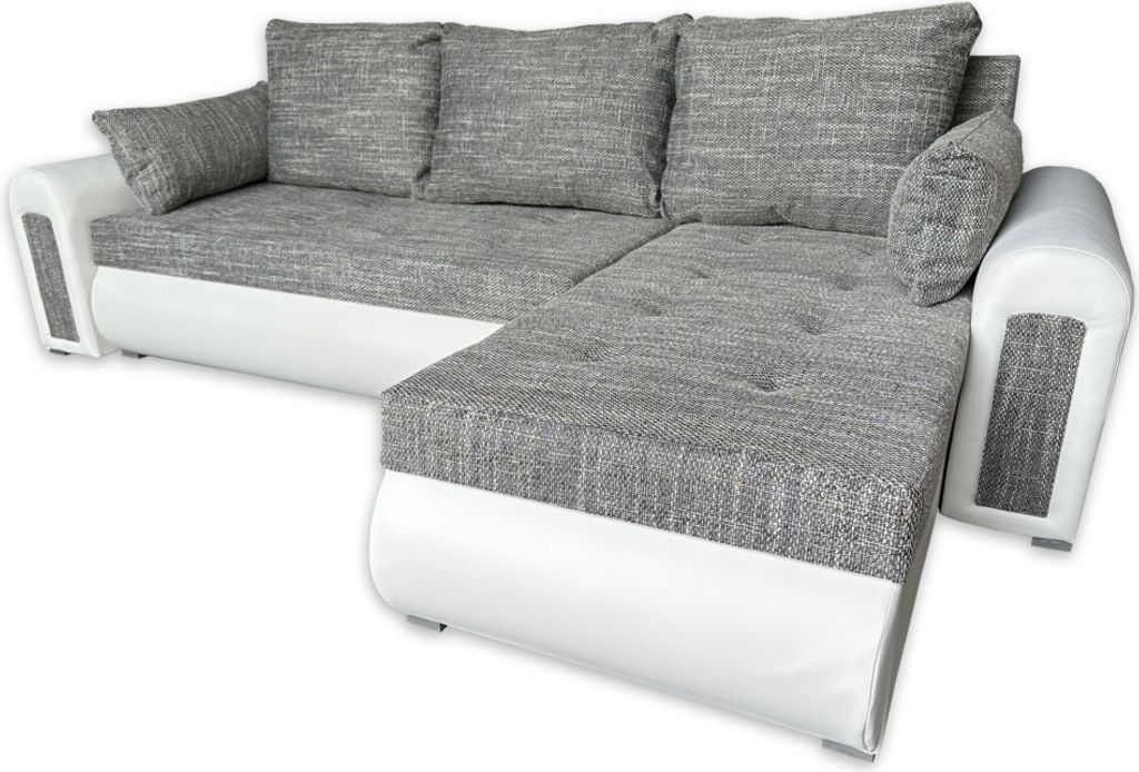 Relax-Ecksofa mit Schlaffunktion und Bettkasten in grau und Produktbild 1