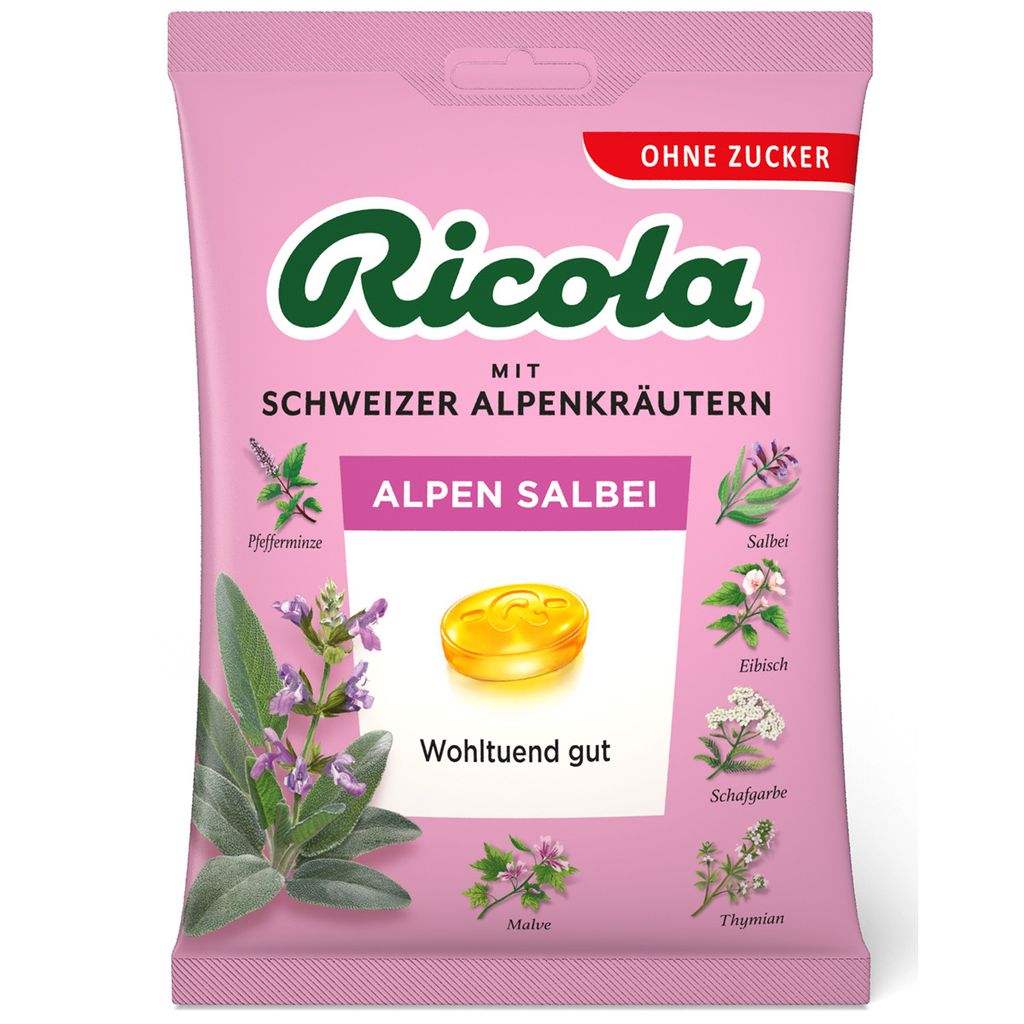 Ricola Salvia alpina Caramelle alle erbe alpine svizzere Immagine del prodotto 