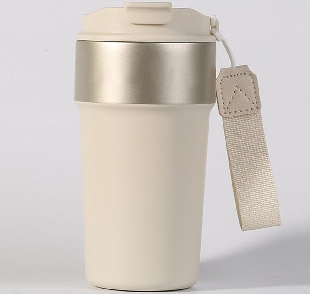 Thermal Mug 500 ml Leak-Proof Coffee Mug to Go with Lid and Straw, Stainless Steel Thermal Mug Coffee to Go, Double-Walled Travel Mug for Hot and C...