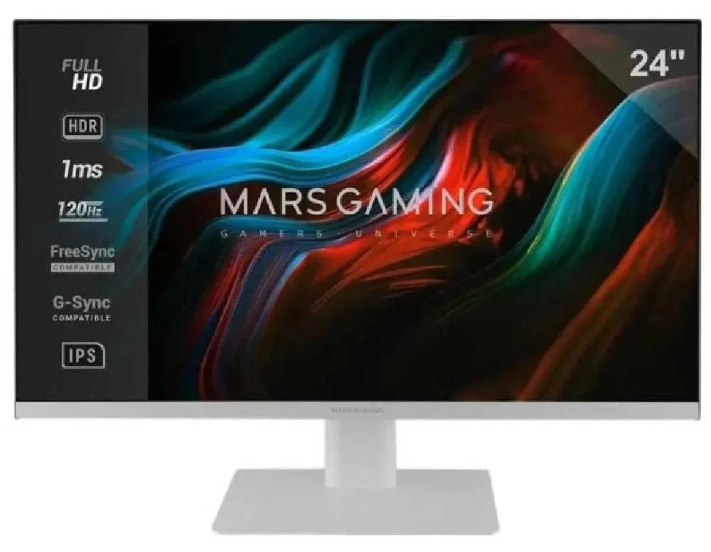 Moniteur Gaming 24 pouces FHD 120Hz Mars Gaming MV-24 Blanc IPS