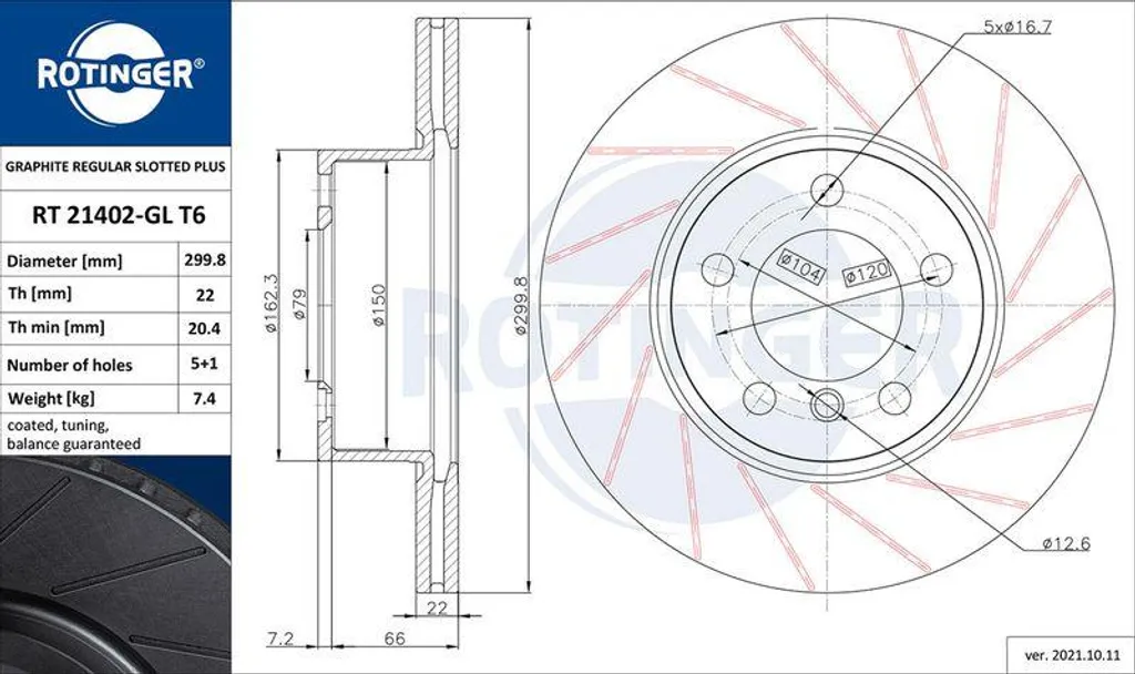 Disque de frein BMW F21 F22 F30 F31 F32 F36 compatible OE 34116792217 T6
