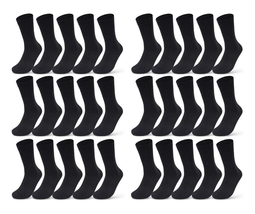 10 I 20 I 30 Paar Socken Damen & Herren Business Socken Baumwolle Strümpfe Schwarz Blau Grau Karo Kariert 10700 - 30 Paar Schwarz 35-38