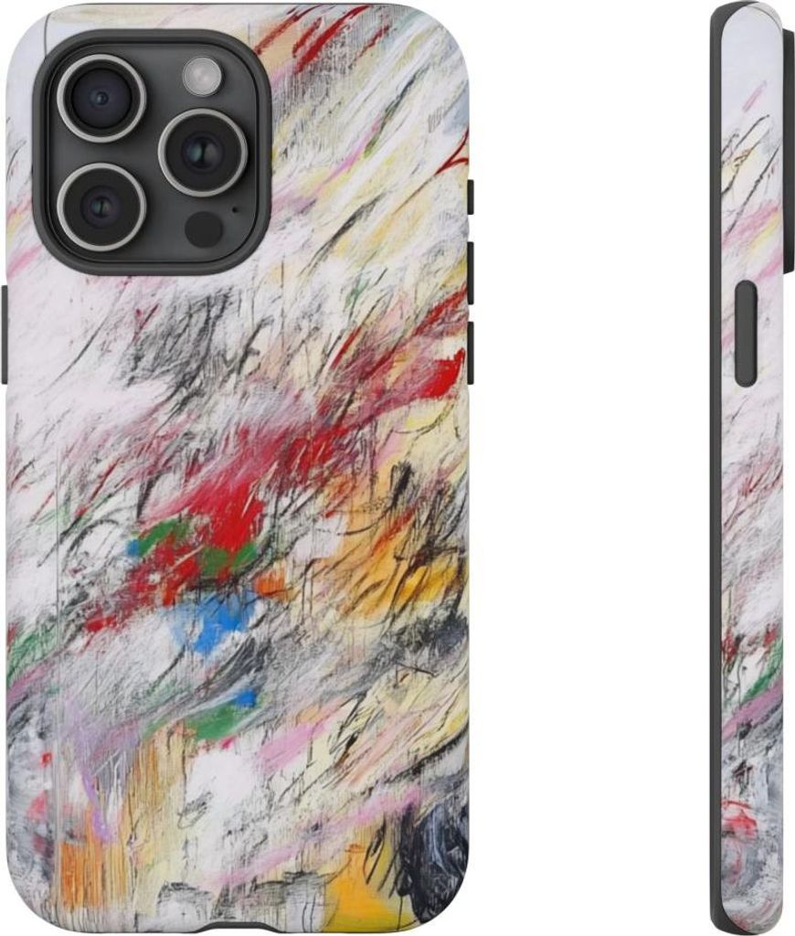 Abstrakte Pinselstriche in bunten Farben – Hülle Kompatibel mit iPhone 15 Pro Max