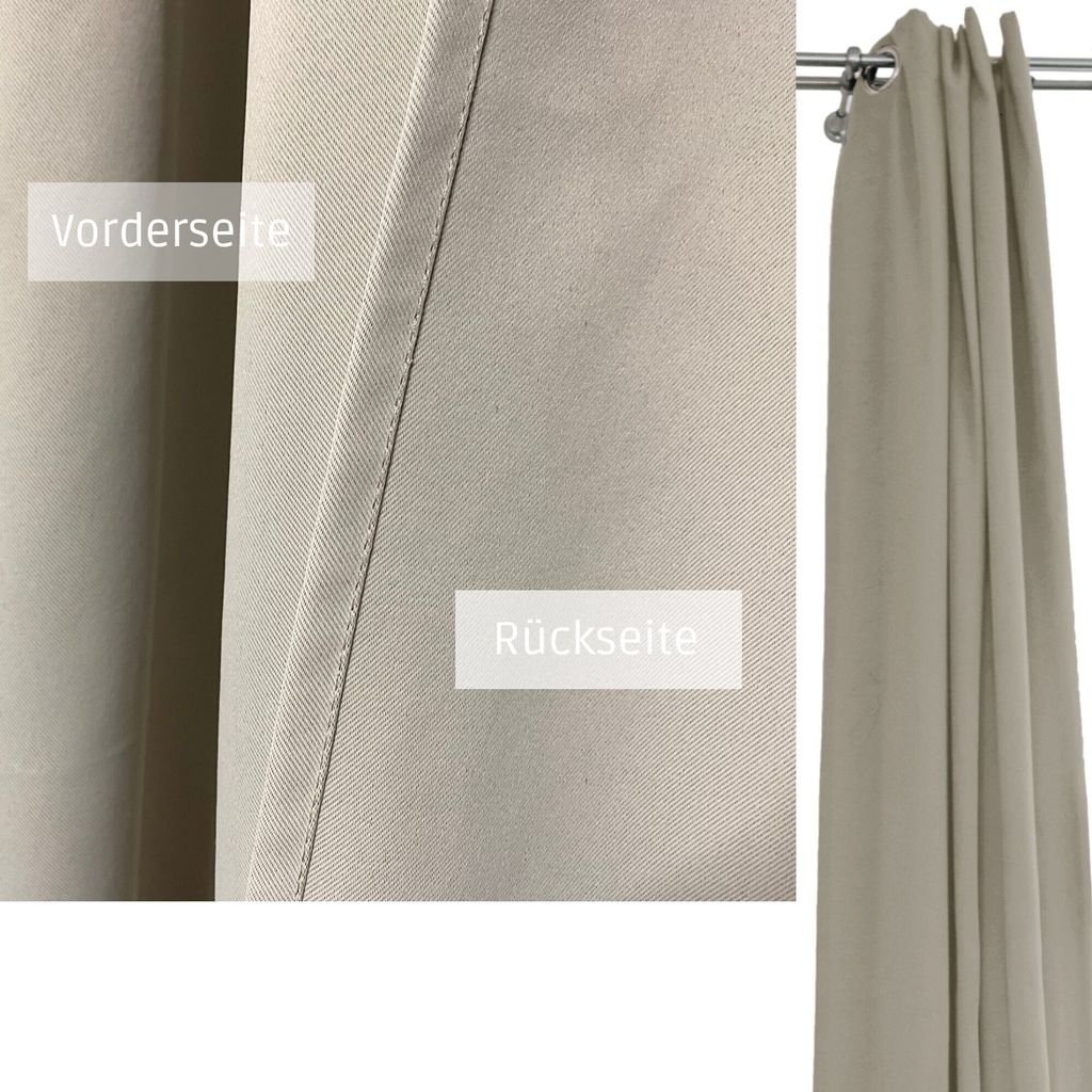 2 Stück Thermogardine Verdunklungsgardine Blickdicht Produktbild 8