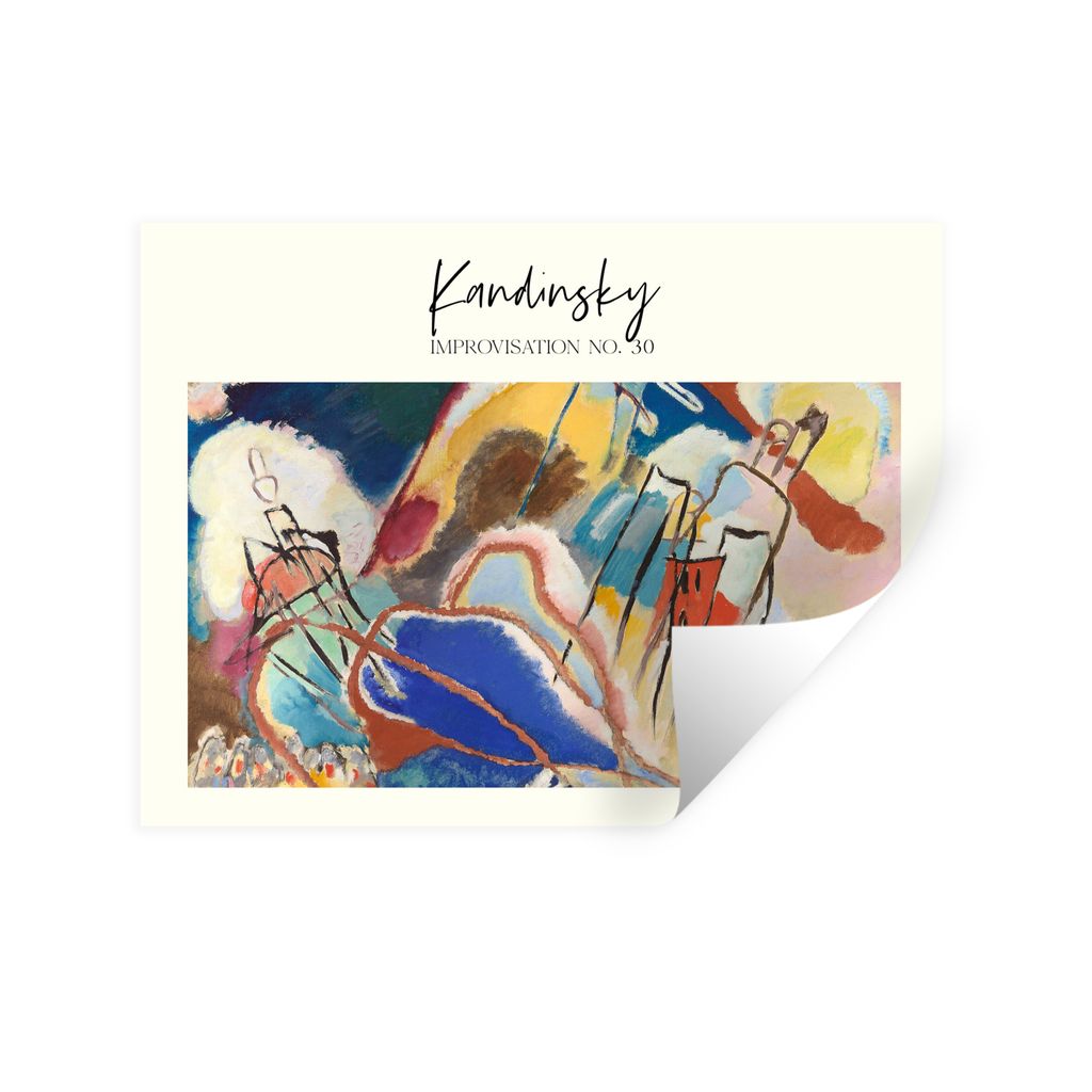 MuchoWow Wandtattoo Wandsticker Wandaufkleber Improvisation Nr. 30 - Wassily Kandinsky 80x60 cm Selbstklebend und Repositionierbar - Faltenfrei