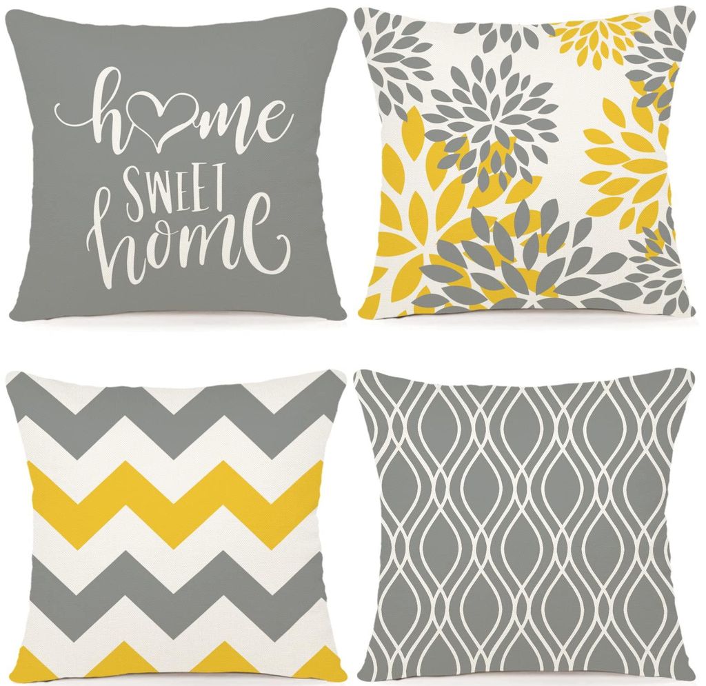 Set mit 4 Kissenbezügen, 40x40 cm, dekorative Outdoor-Kissenbezüge, Leinenkissenbezüge, geometrische Muster für Sofa, Wohnzimmer, Zierkissen
