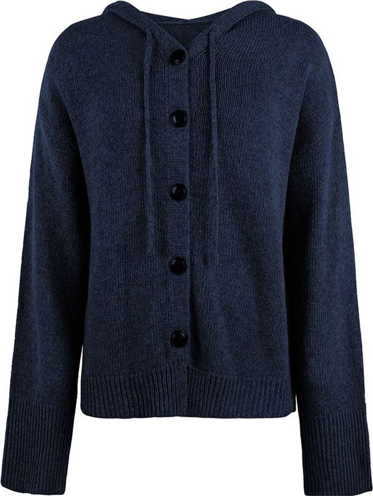 ASKSA Damen Langarm Grobstrickjacke Kordelzug Kurz Produktbild 4