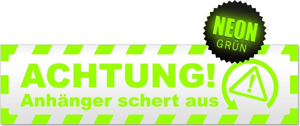 Achtung Anhänger gestreift Magnetschild Schild magnetisch