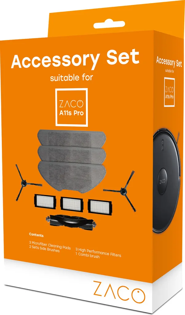 Kit Accessoires ZACO A11s Pro avec Filtres Brosses et Chiffons d'Origine