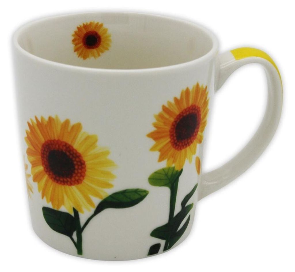 HOME ELEMENTS Porzellanbecher 500 ml, Sonnenblume Menge: 1 Stück