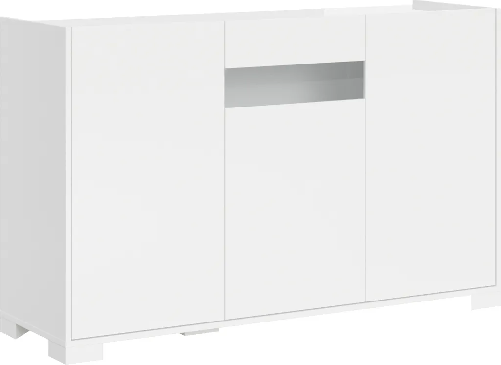 Buffet Riflesso blanc brillant 130 cm, 3 portes design italien