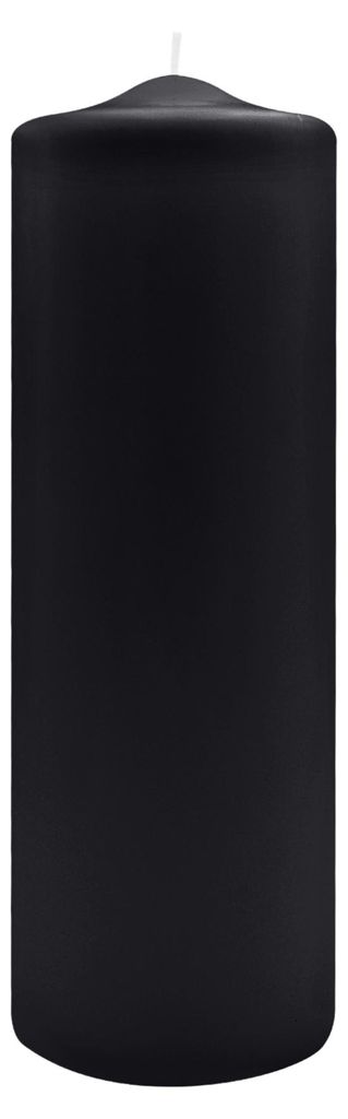 Spitzkopf Stumpen Kerzen Schwarz 30 x Ø 10 cm, 6 Stück