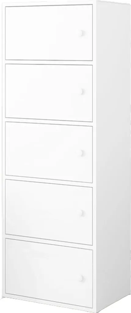 Commode large blanche à 5 étagères de rangement grand format - 20