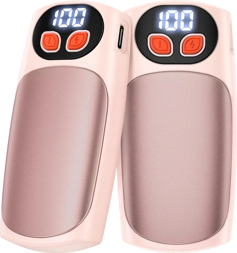 Scaldamani, ricaricabile, perfetto per le attività sportive e all'aperto, rosa