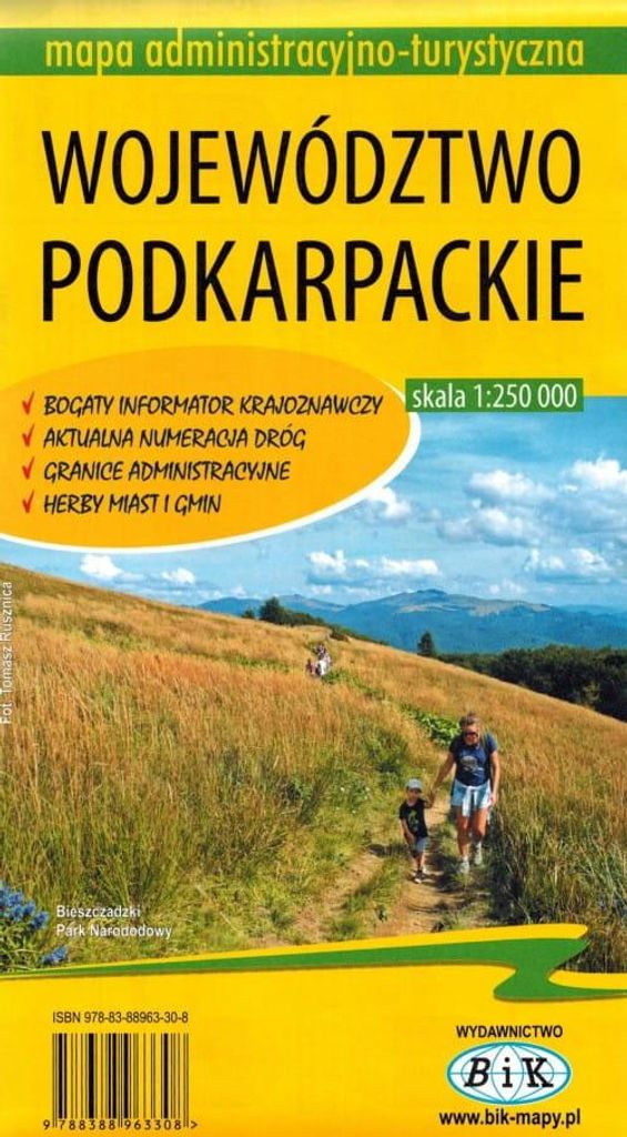 Woiwodschaft Podkarpackie / Podkarpacie 1:250.000. Verwaltungs- und Touristenkarte. BiK