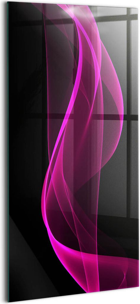 Designer Glasbild - Wandbild - Glas Bild - 70x140 cm - Rosa Abstraktion