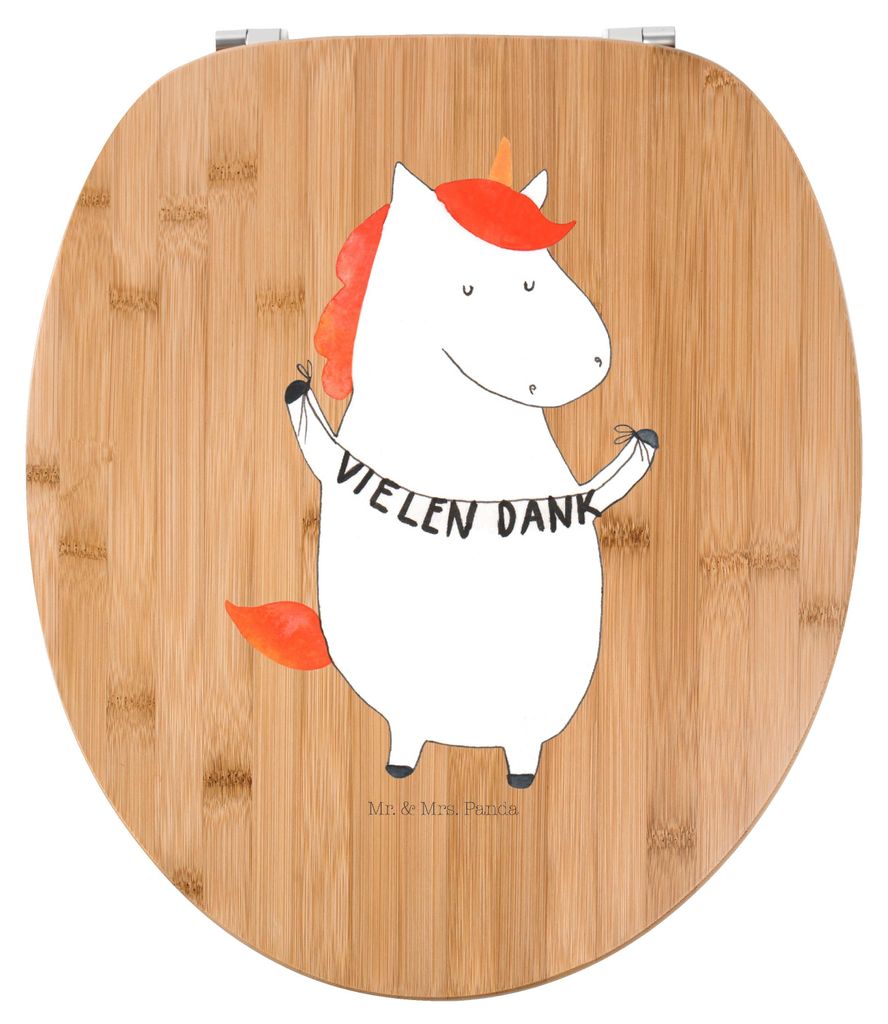 Mr. & Mrs. Panda klo deckel Einhorn Dankeschön - Transparent - Geschenk, Toilettendeckel, WC-Sitz, Vielen Dank, WC Brille, Klobrille, Einhörner, ...
