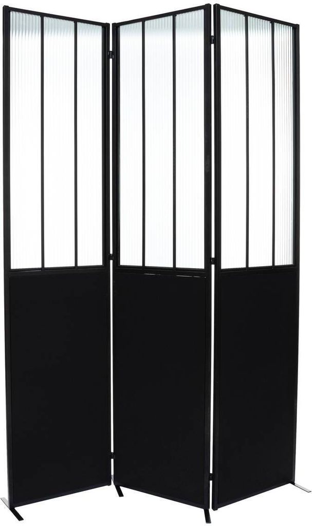 Paravent "Atelier" - Metall & gehärtetes Glas H. 170 cm - Atmosphera créateur d'intérieur