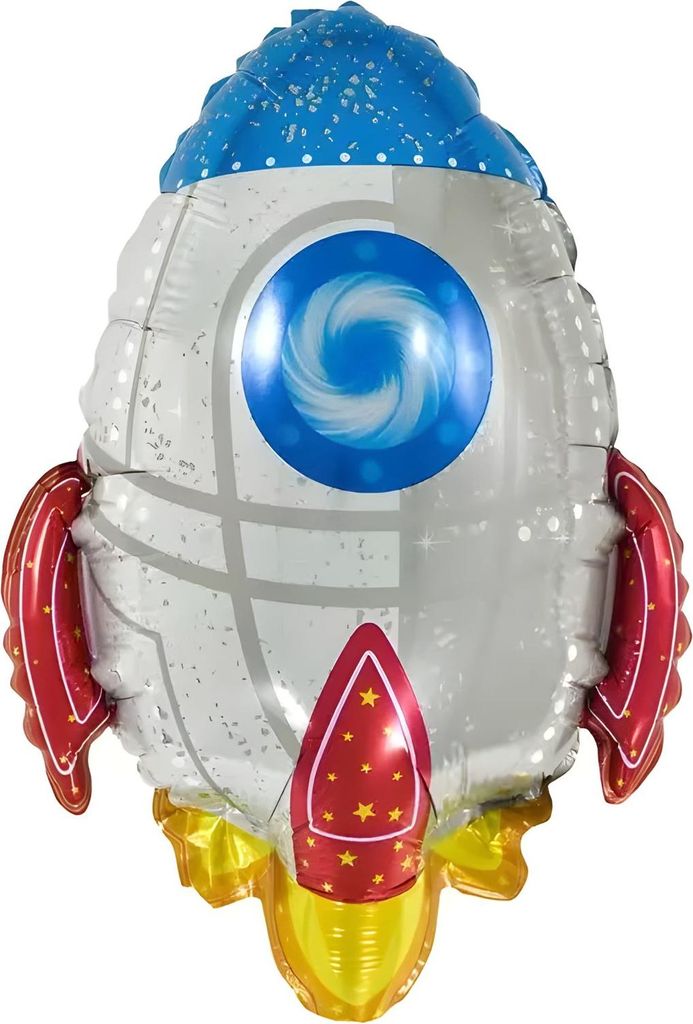 Folienballon Fahrzeug Motiv, Rakete weiß, ca. 65*54 cm