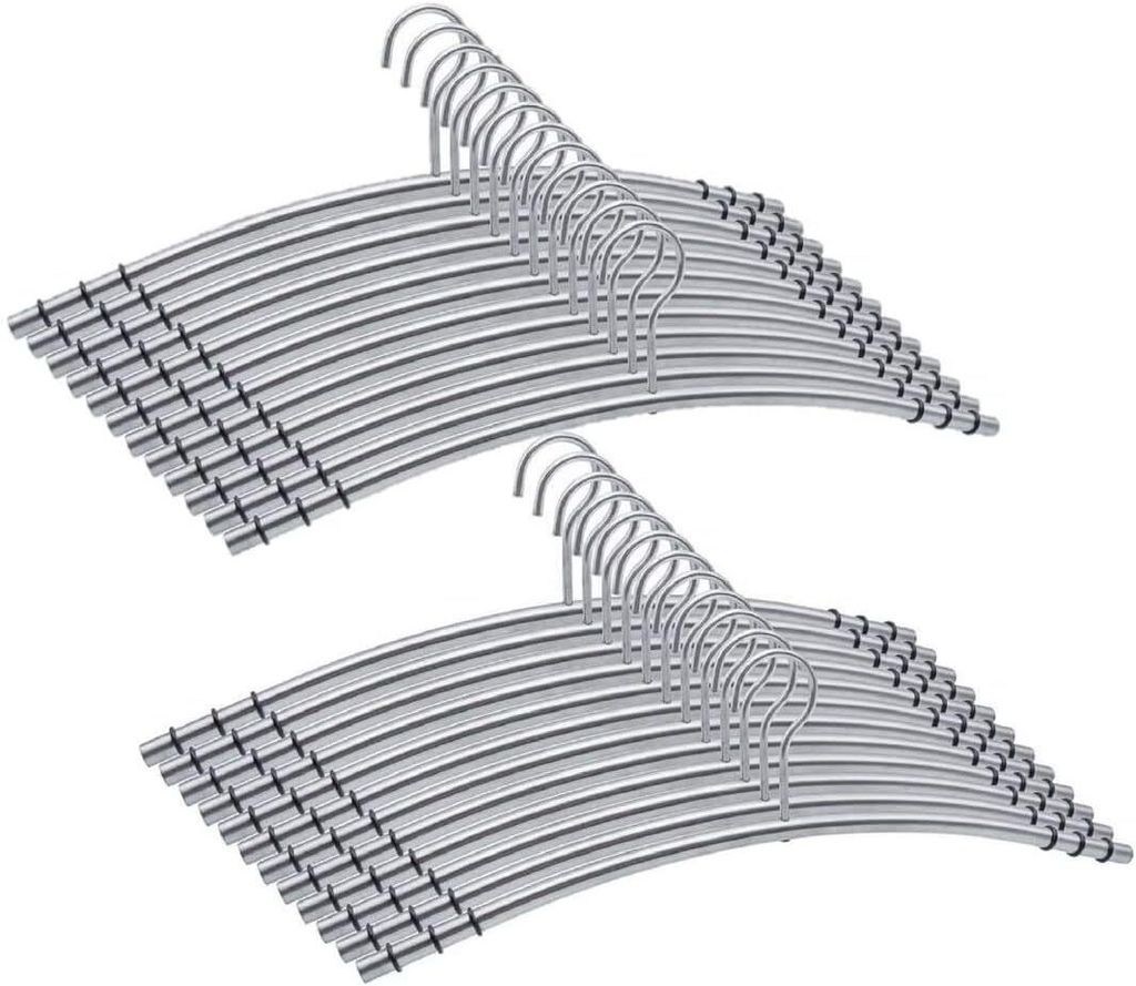 Momex - 24 Metall Premium Kleiderbügel aus Edelstahl, Produktbild 