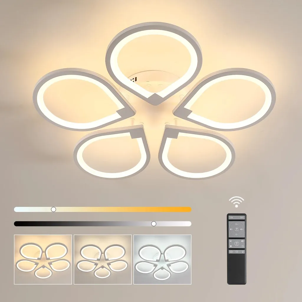 Luminaire Plafonnier LED Moderne 40W Blanc en Saillie 220V et Télécommande