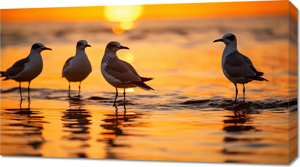 Image 90 x 50 cm Mouette conteuse - Tableau décoratif bord de mer