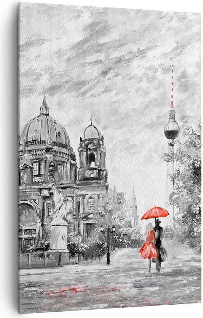 Bild auf Leinwand - Leinwandbild - Einteilig - Dom Berlin Liebespaar - 80x120cm - Wand Bild - Wanddeko - Wandbilder - Leinwanddruck - Wanddekoratio...