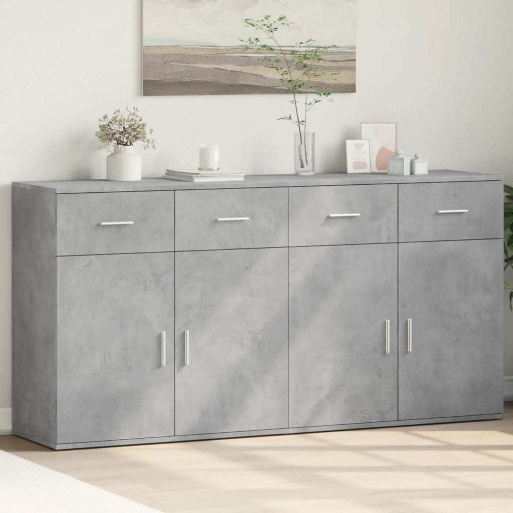 (Robust Möbel)Sideboard/Kommode - elegantes Design - Buffetschrank -s 2er set - Betongrau 79x38x80cm Holzwerkstoff Promotion936538 - Kommoden