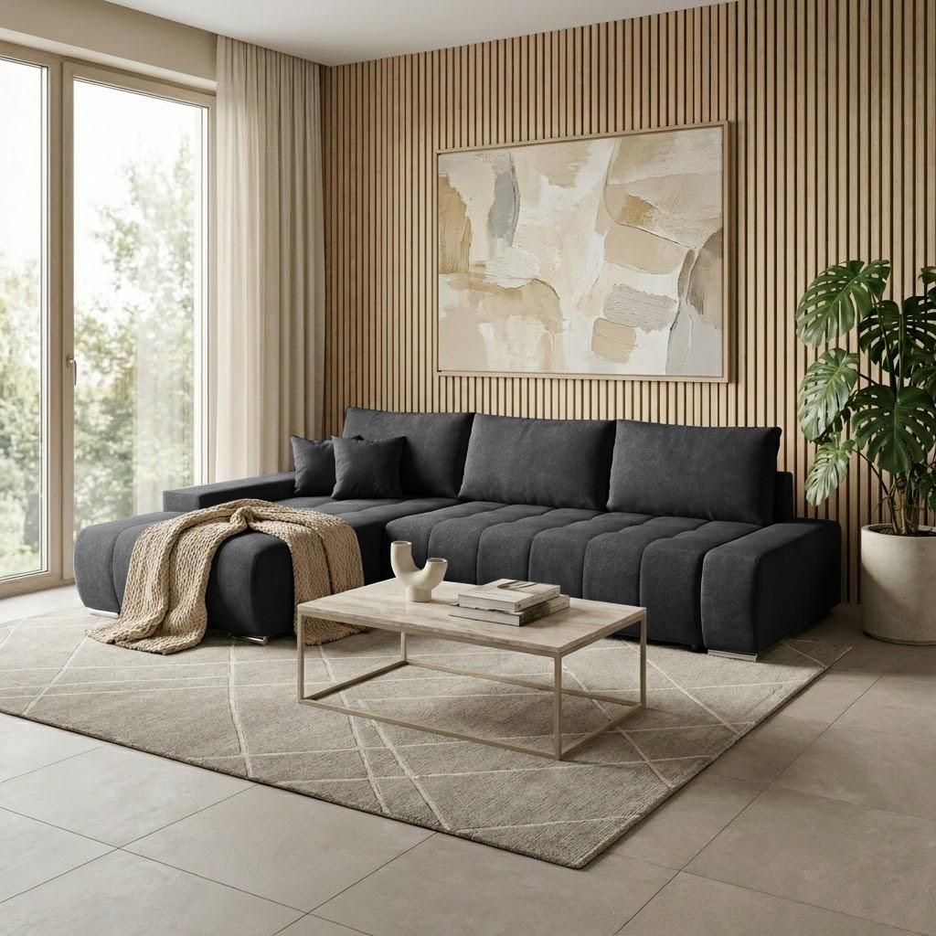 Beautysofa DRACO L Ecksofa mit Schlaffunktion & Bettkasten Produktbild 