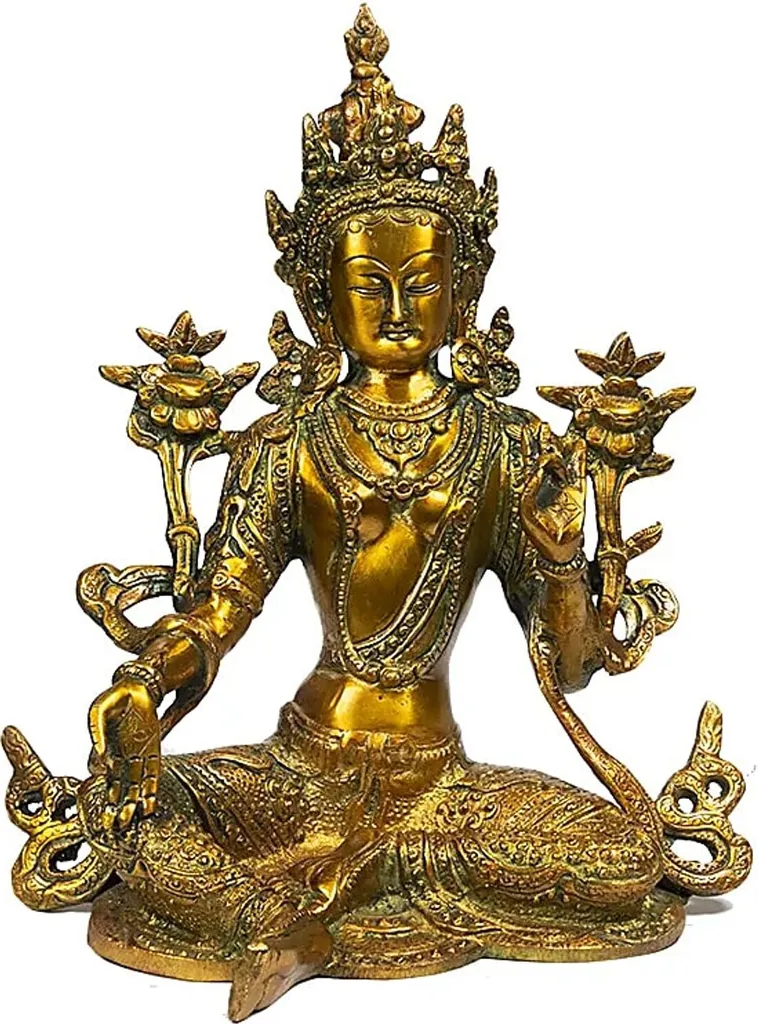 Statue de la Tara Verte de 26 cm - Objet de Décoration Zen et Sacré