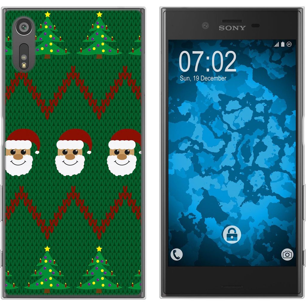 PhoneNatic Case kompatibel mit Sony Xperia XZs Silikon-Hülle X Mas Weihnachten X-Mas Sweater M7