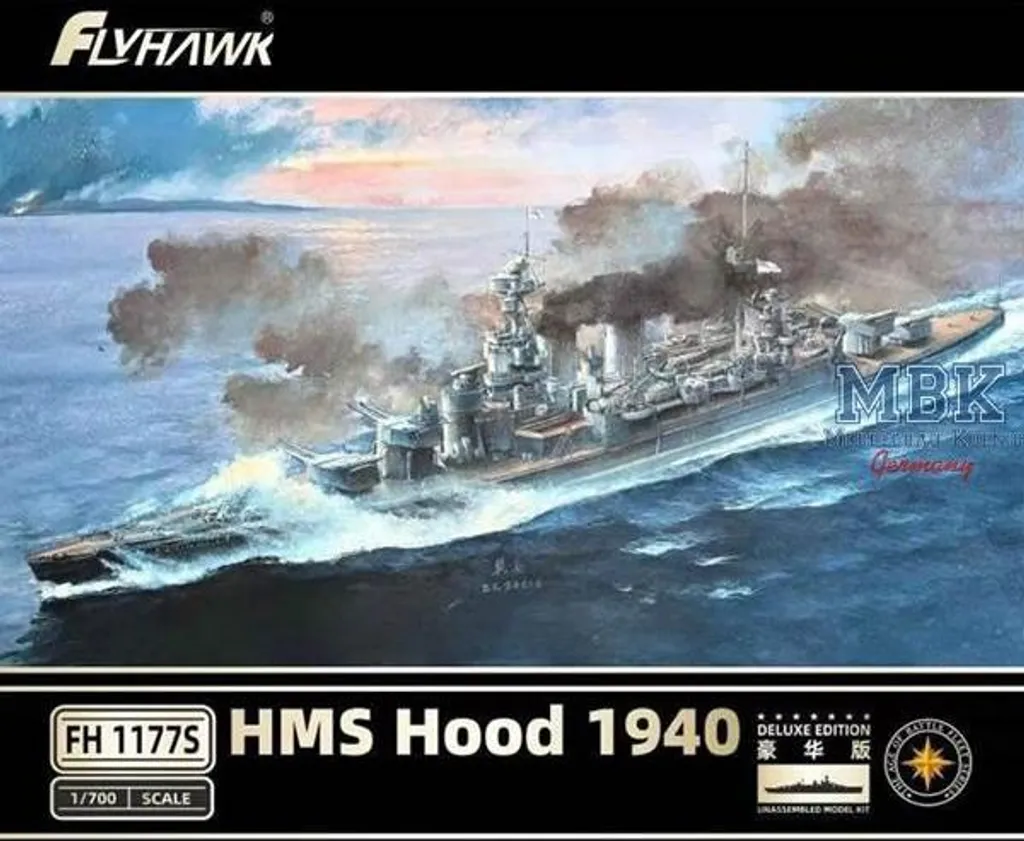 Maquette HMS Hood 1940 avec photodécoupe Édition Deluxe Flyhawk
