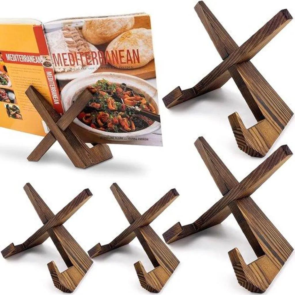 Porte-assiette bois stable 16,5 cm - Décoration vintage lot de 4 pcs