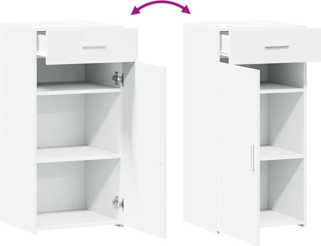 Mobile Credenza Bianca vidaXL 45cm - Arredo Design Legno Multistrato - 7