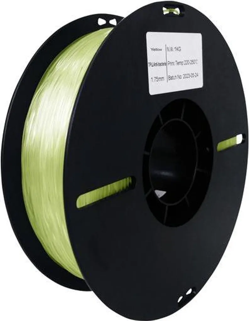 Filament TPU Jaune Transparent Antibactérien et Haute Résilience