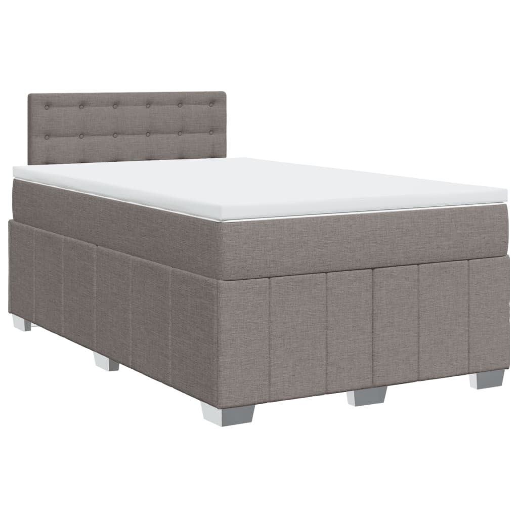 vidaXL Boxspringbett mit Matratze Taupe 120x190 cm Stoff