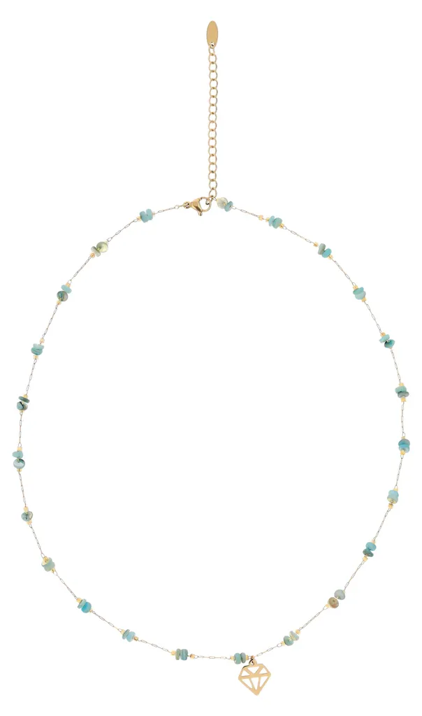 Collier NAHIMA turquoise anti-ternissement - Bijou or femme taille unique