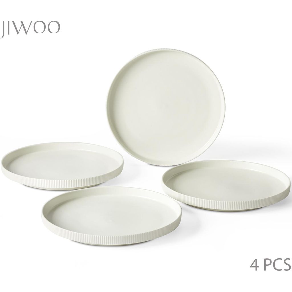 Teller set 4stück Ø21,3 cm Keramik Speiseteller Pastateller Frühstücksteller für 4 Personen Matt-Glasur Flachteller Mikrowellen- und Spülmasc...