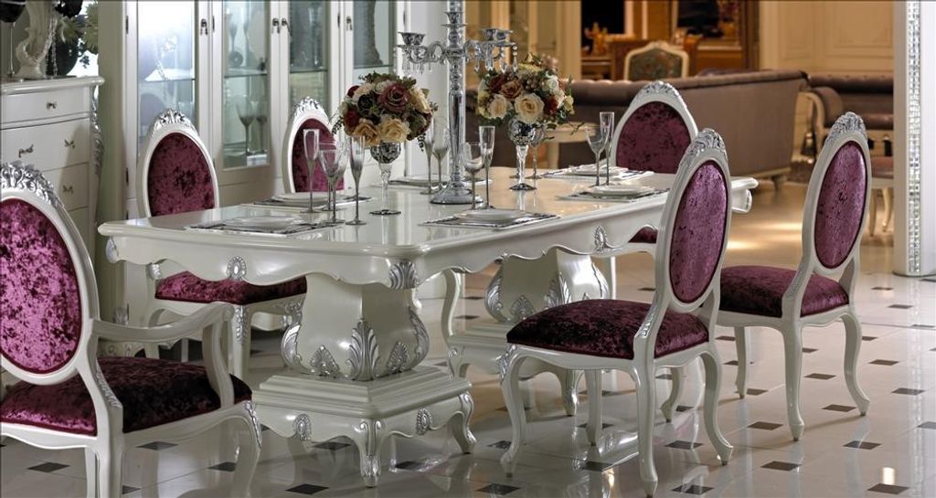 Klassischer Esstisch Tisch Holz Esszimmer Garnitur + 4x Stuhl Set Stühle E36 Neu