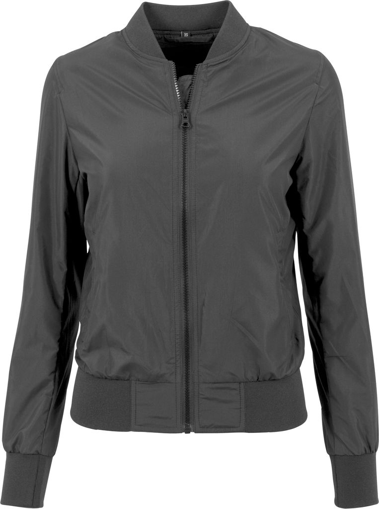 Build Your Brand Damen Nylon-Bomberjacke RW6480 (XS) (Schwarz)