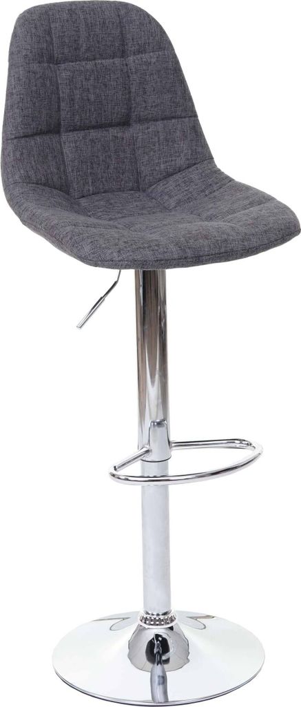 Barhocker MCW-A67, Barstuhl Tresenhocker grau Stoff/Textil, Fuß chrom