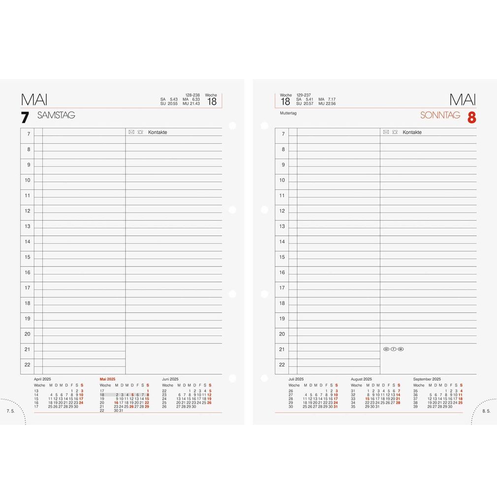 BRUNNEN Ringbuchkalender A5 1S/1T Einlage 1076527005
