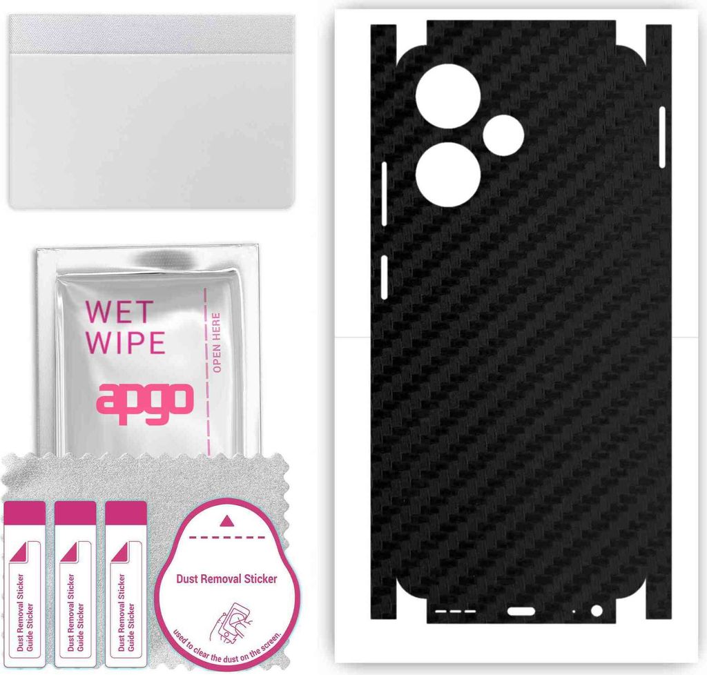 apgo Rückseite + Seiten Schutzfolie, Skin, kompatibel mit Infinix Hot 30 Play, Hinten Displayschutzfolie aus Vinylfolie, kratzfest, einfache Monta...