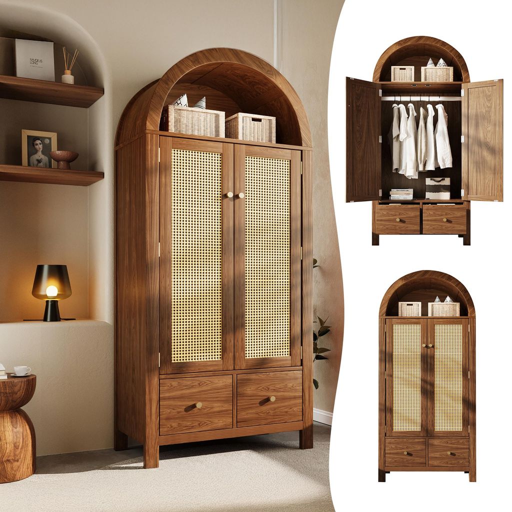 Szafa z 2 drzwiami i 2 szufladami, 78 x 181 x 45 cm, styl Zdjęcie produktu 