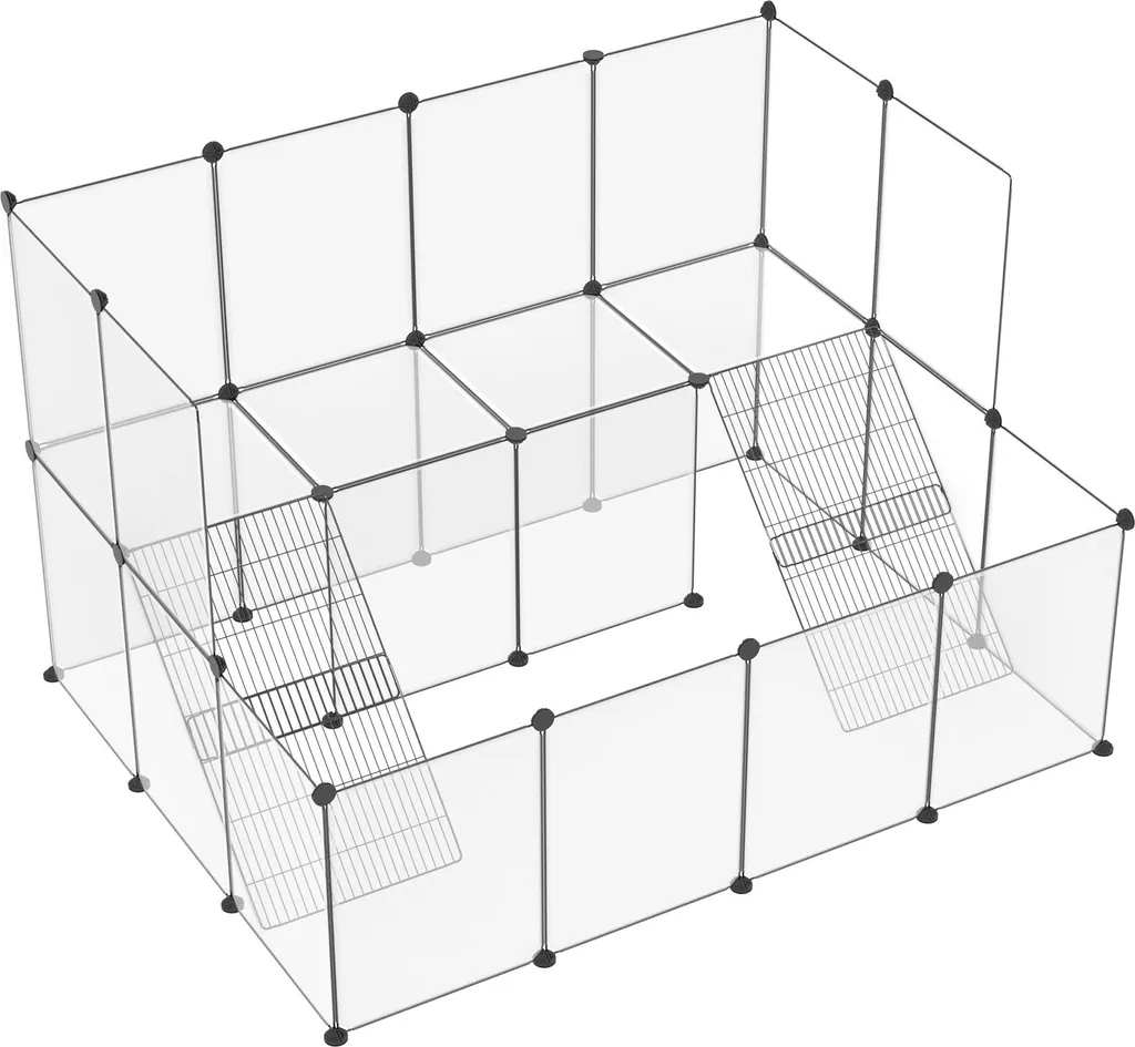 XINZI Enclos Lapin 143x108x93 cm - Grand Parc Modulable en Plastique
