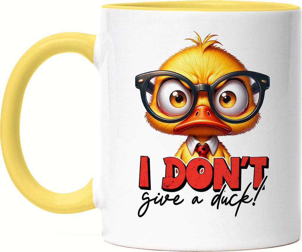 I Don’t Give A Duck Tasse Gelb Lustige Ente Sarkastisch Produktbild 