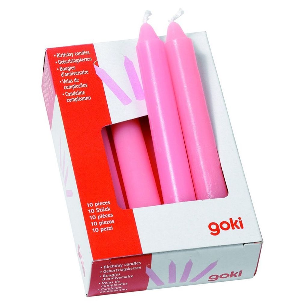 goki 10 Geburtstagskerzen 12cm rosa(106/108/55985)