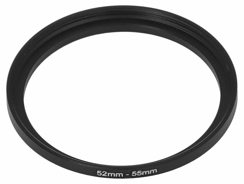 Schwarzer Filteradapterring aus Aluminiumlegierung, reduzierender Aufwärtskonverter für UV-CPL-ND-Nahkameraobjektiv 52–55 mm